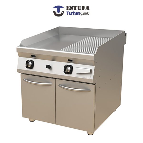 Plaque Grillade Gaz Double 1/2 Lisse 1/2 Striée  G900 - ESTUFA