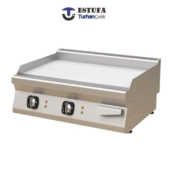 Plaque Grillade Double 1/2 Lisse 1/2 Striée Electrique Posable - ESTUFA