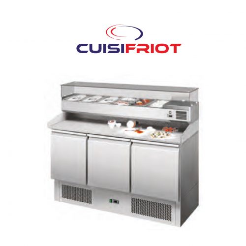 MEUBLE A PIZZA DESSUS MARBRE 3 PORTES SANS VITRINE - CUISIFRIOT