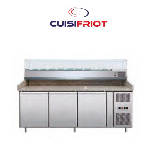 MEUBLE A PIZZA 3 PORTES INOX 60/40 - CUISIFRIOT